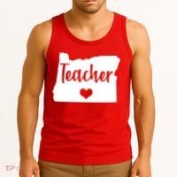 Oregon Teacher Red For Ed Tank Top thumb 3