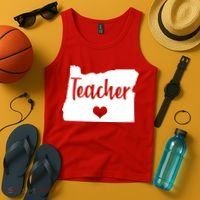 Oregon Teacher Red For Ed Tank Top thumb 4