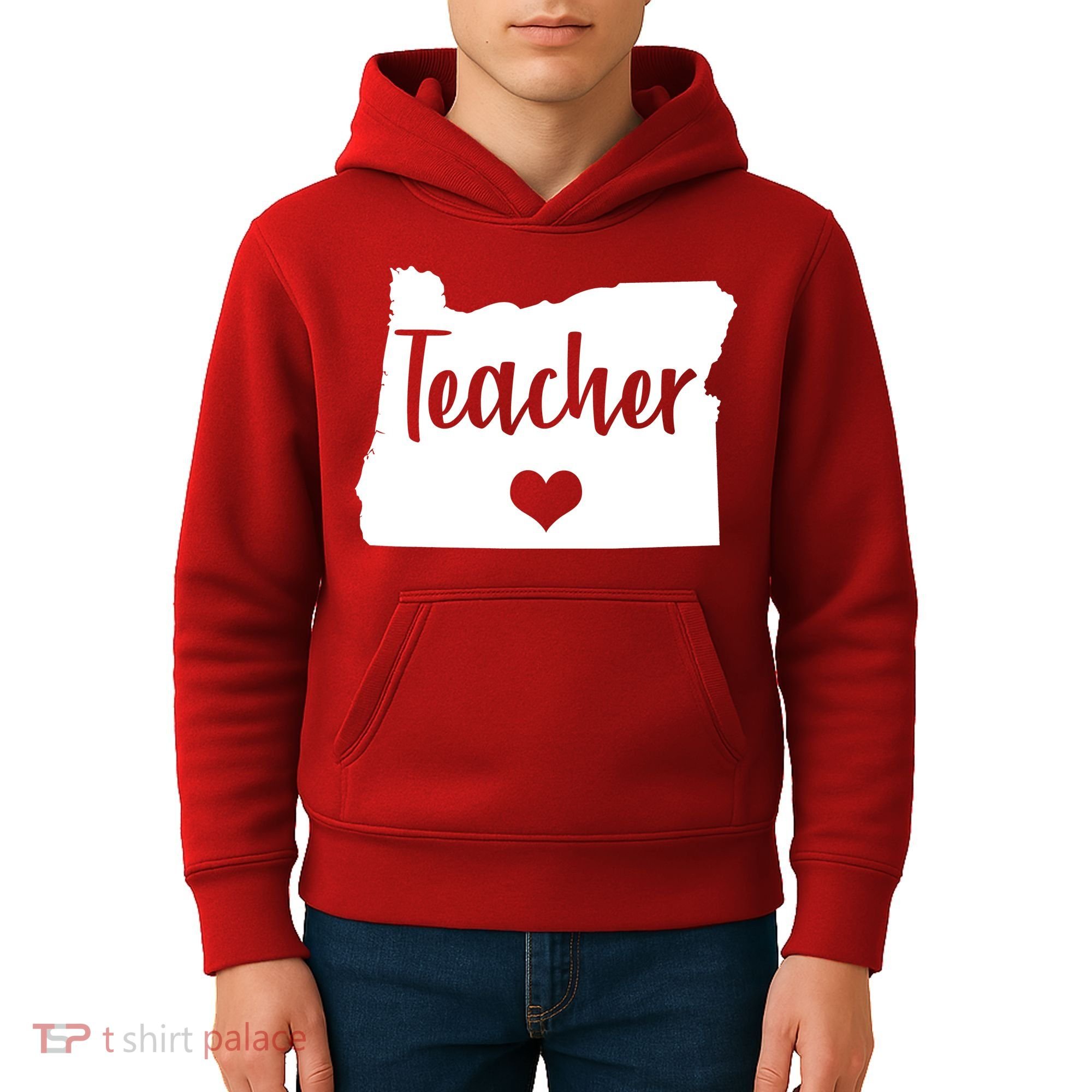 Oregon Teacher Red For Ed Kids Hoodie