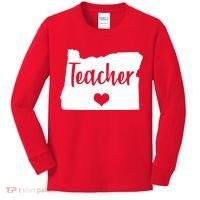 Oregon Teacher Red For Ed Kids Long Sleeve Shirt thumb 0