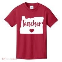 Oregon Teacher Red For Ed Kids T-Shirt thumb 0