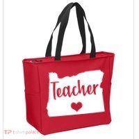 Oregon Teacher Red For Ed Tote Bag thumb 2