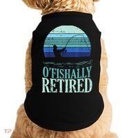 Ofishally Retired Fishing Retro Retirement Dad Gift Doggie Tank thumb 0