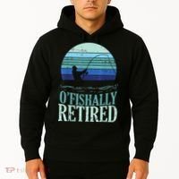 Ofishally Retired Fishing Retro Retirement Dad Gift Hoodie thumb 2