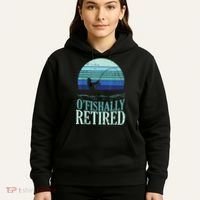 Ofishally Retired Fishing Retro Retirement Dad Gift Hoodie thumb 5