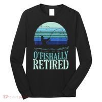 Ofishally Retired Fishing Retro Retirement Dad Gift Long Sleeve Shirt thumb 0