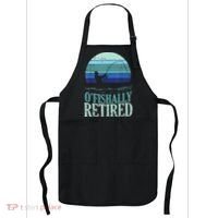 Ofishally Retired Fishing Retro Retirement Dad Gift Apron thumb 0