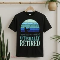 Ofishally Retired Fishing Retro Retirement Dad Gift T-Shirt thumb 2