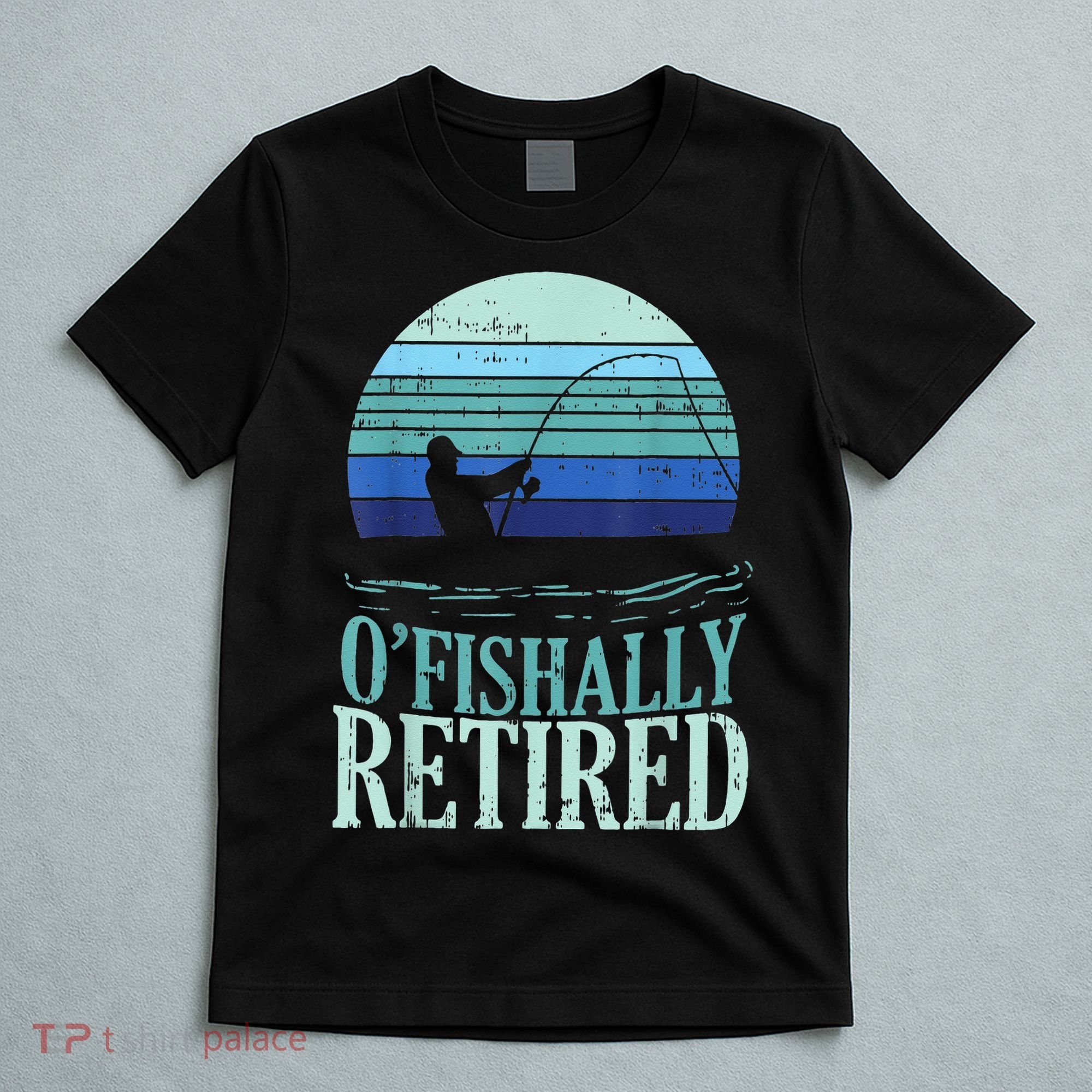 Ofishally Retired Fishing Retro Retirement Dad Gift T-Shirt