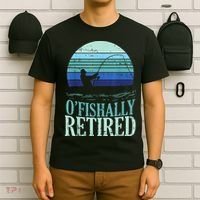 Ofishally Retired Fishing Retro Retirement Dad Gift T-Shirt thumb 6