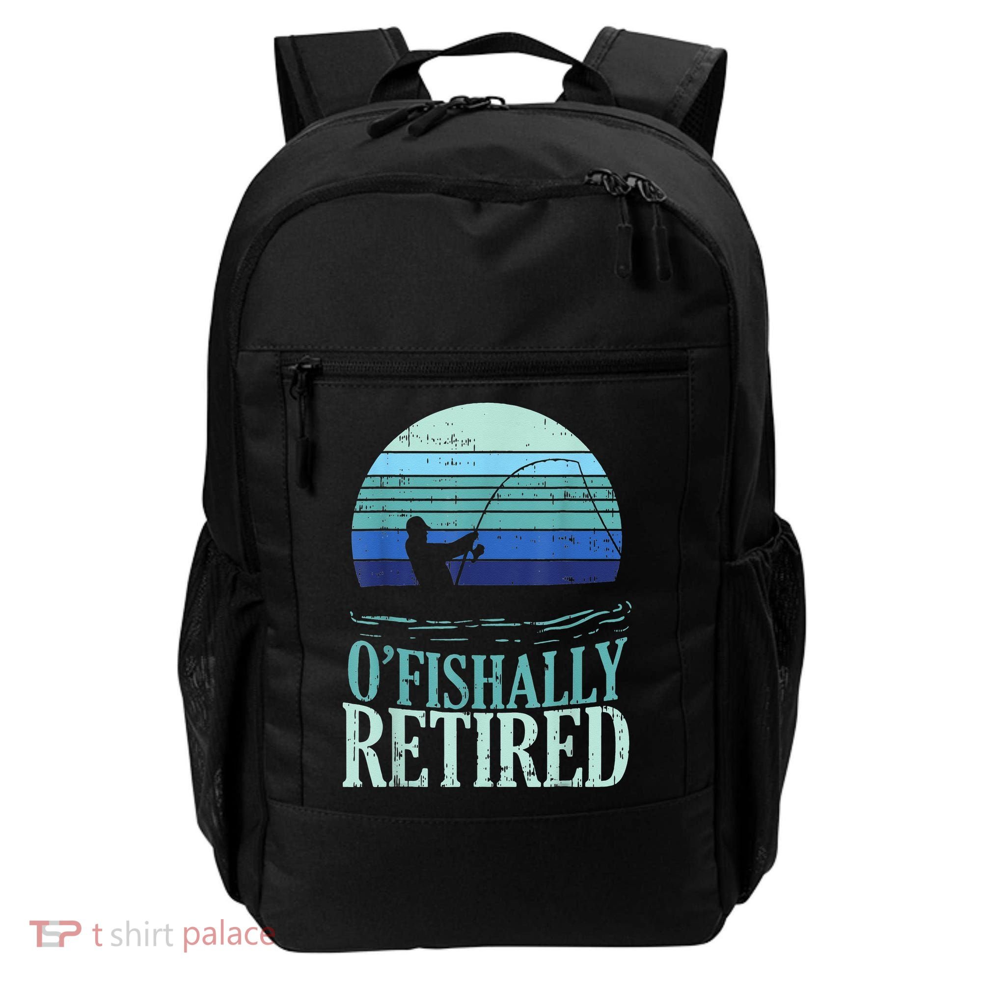 Ofishally Retired Fishing Retro Retirement Dad Gift Backpack