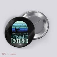 Ofishally Retired Fishing Retro Retirement Dad Gift Button thumb 0