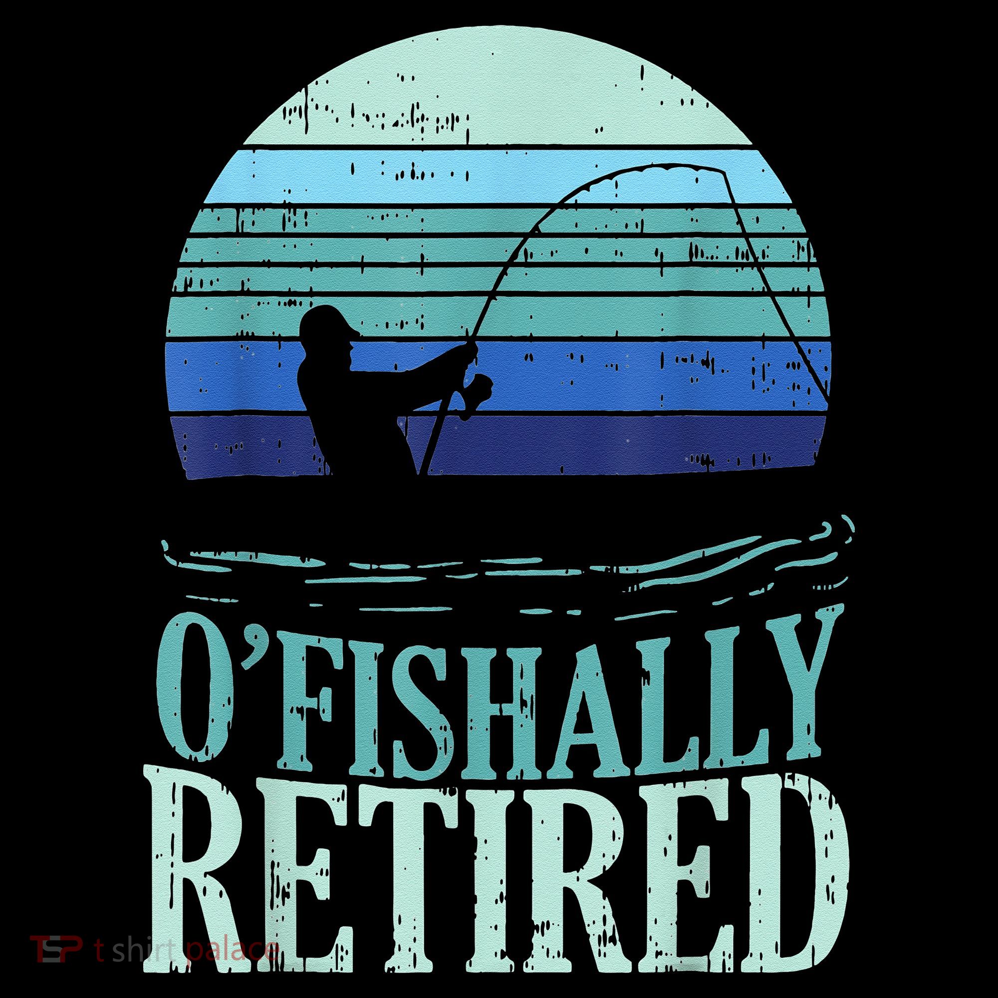 Ofishally Retired Fishing Retro Retirement Dad Gift Button