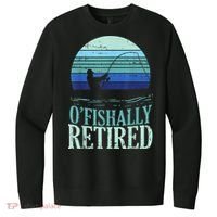 Ofishally Retired Fishing Retro Retirement Dad Gift V.I.T. Fleece Crew Sweatshirt thumb 0