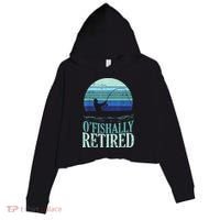 Ofishally Retired Fishing Retro Retirement Dad Gift Crop Fleece Hoodie thumb 0