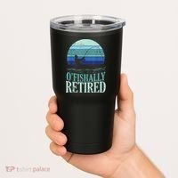 Ofishally Retired Fishing Retro Retirement Dad Gift Tumbler thumb 2