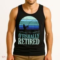 Ofishally Retired Fishing Retro Retirement Dad Gift Tank Top thumb 3