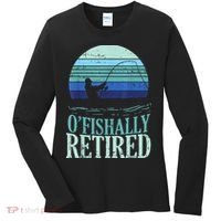 Ofishally Retired Fishing Retro Retirement Dad Gift Women's Long Sleeve Shirt thumb 0