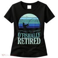 Ofishally Retired Fishing Retro Retirement Dad Gift Women's T-Shirt thumb 0