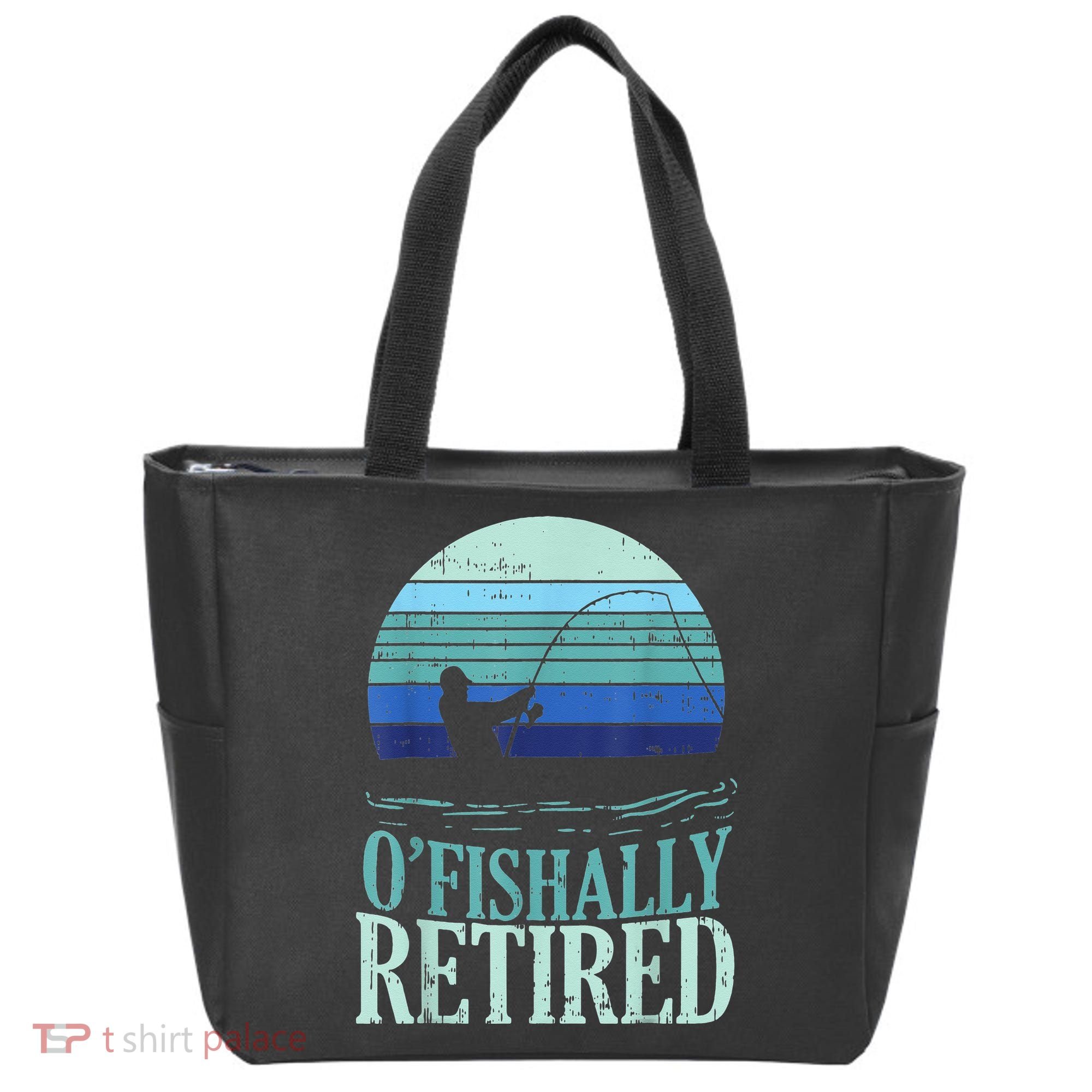 Ofishally Retired Fishing Retro Retirement Dad Gift Tote Bag