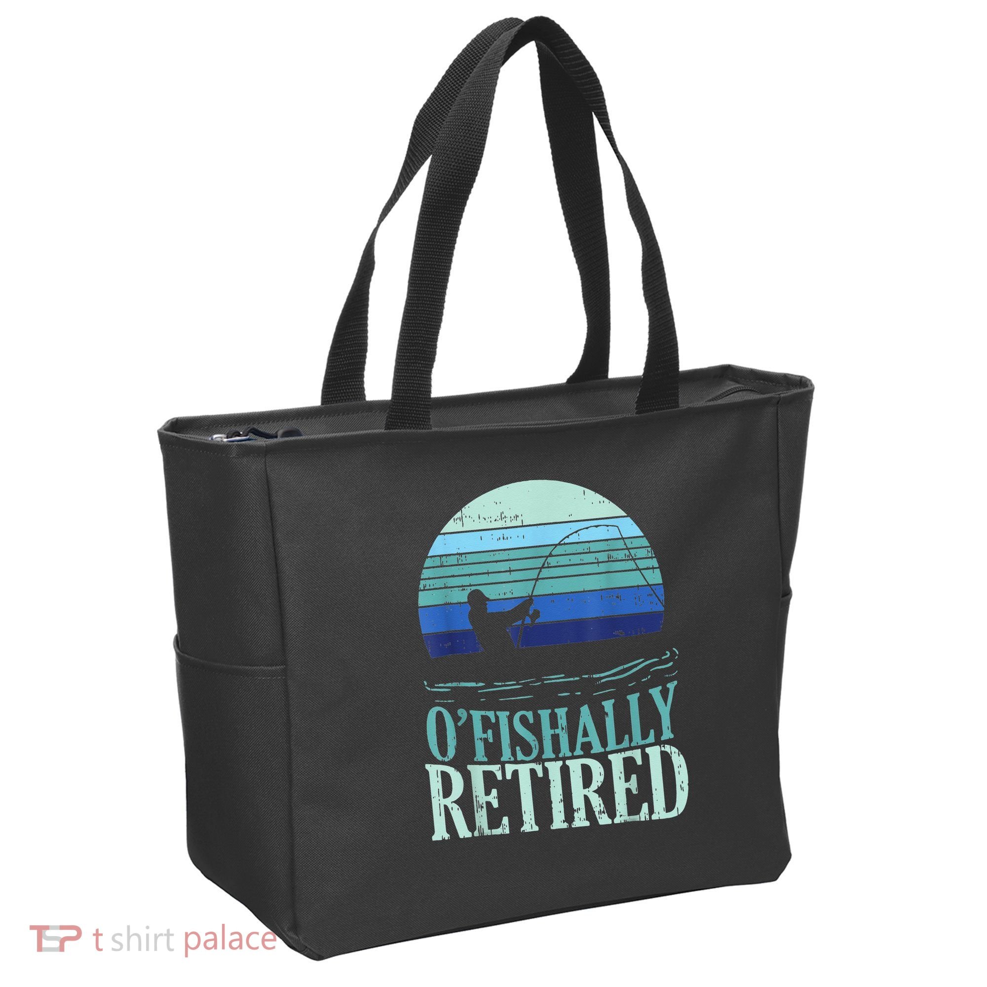 Ofishally Retired Fishing Retro Retirement Dad Gift Tote Bag