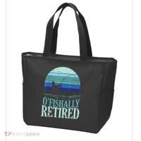Ofishally Retired Fishing Retro Retirement Dad Gift Tote Bag thumb 3