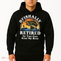 Ofishally Retired Funny Bass Fishing Retirement Gift For Men Hoodie thumb 2