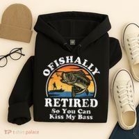 Ofishally Retired Funny Bass Fishing Retirement Gift For Men Hoodie thumb 4