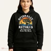 Ofishally Retired Funny Bass Fishing Retirement Gift For Men Hoodie thumb 5