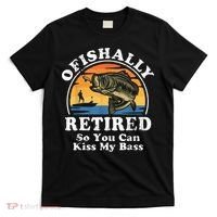 Ofishally Retired Funny Bass Fishing Retirement Gift For Men T-Shirt thumb 0
