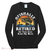 Ofishally Retired Funny Bass Fishing Retirement Gift For Men Tall Long Sleeve Shirt thumb 0