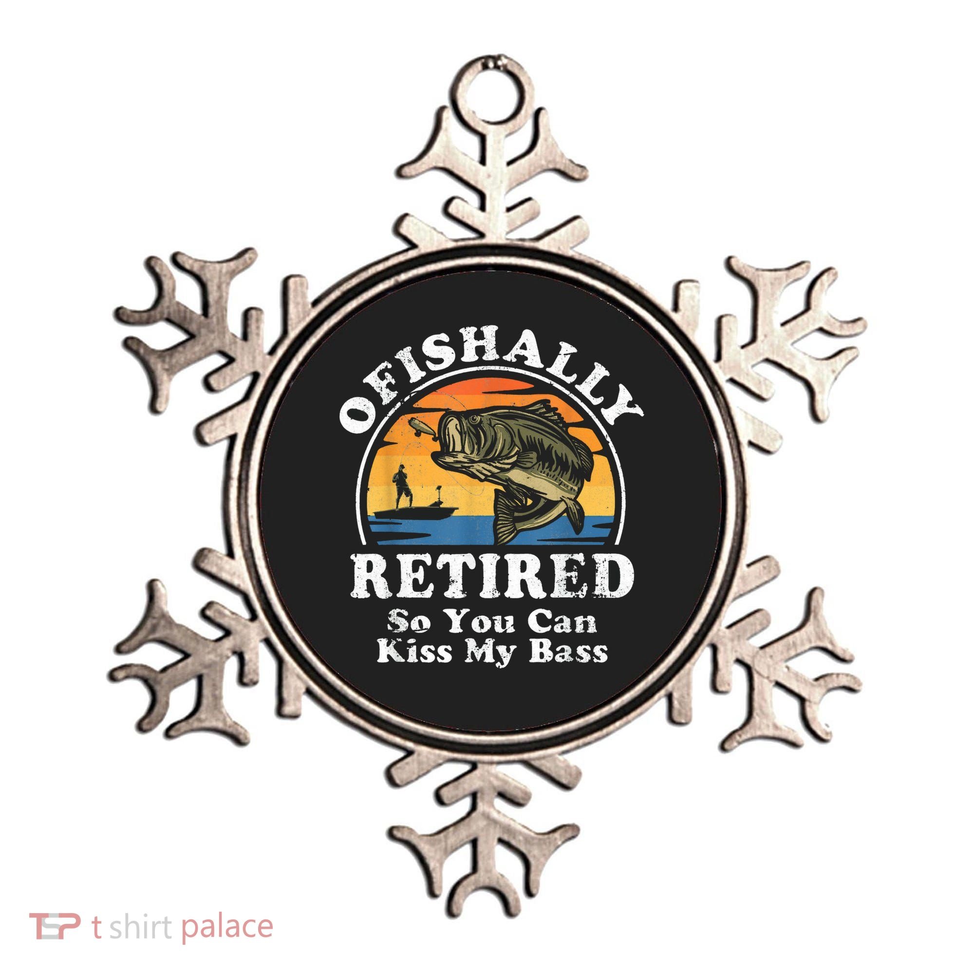 Ofishally Retired Funny Bass Fishing Retirement Gift For Men Ornament