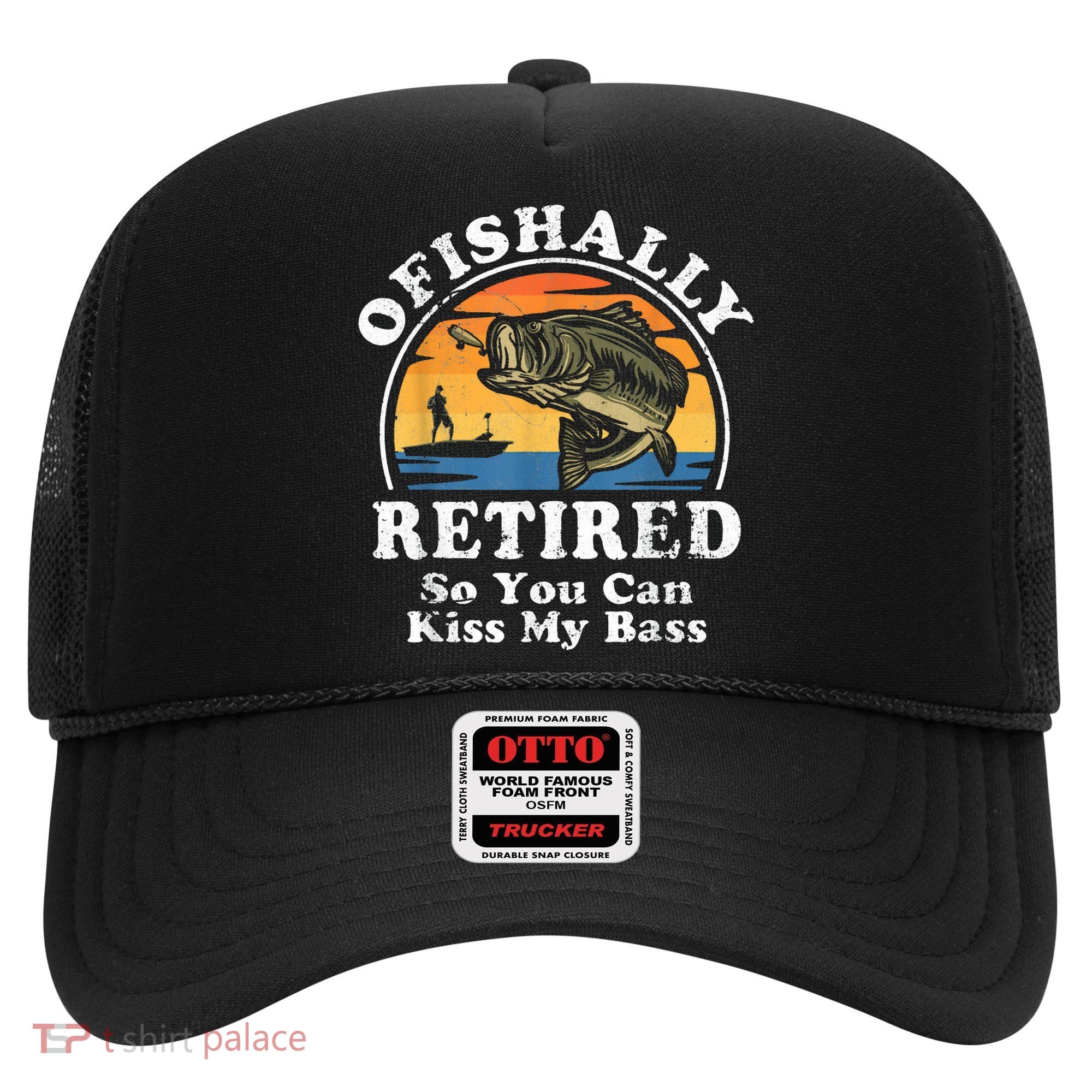 Ofishally Retired Funny Bass Fishing Retirement Gift For Men Hat