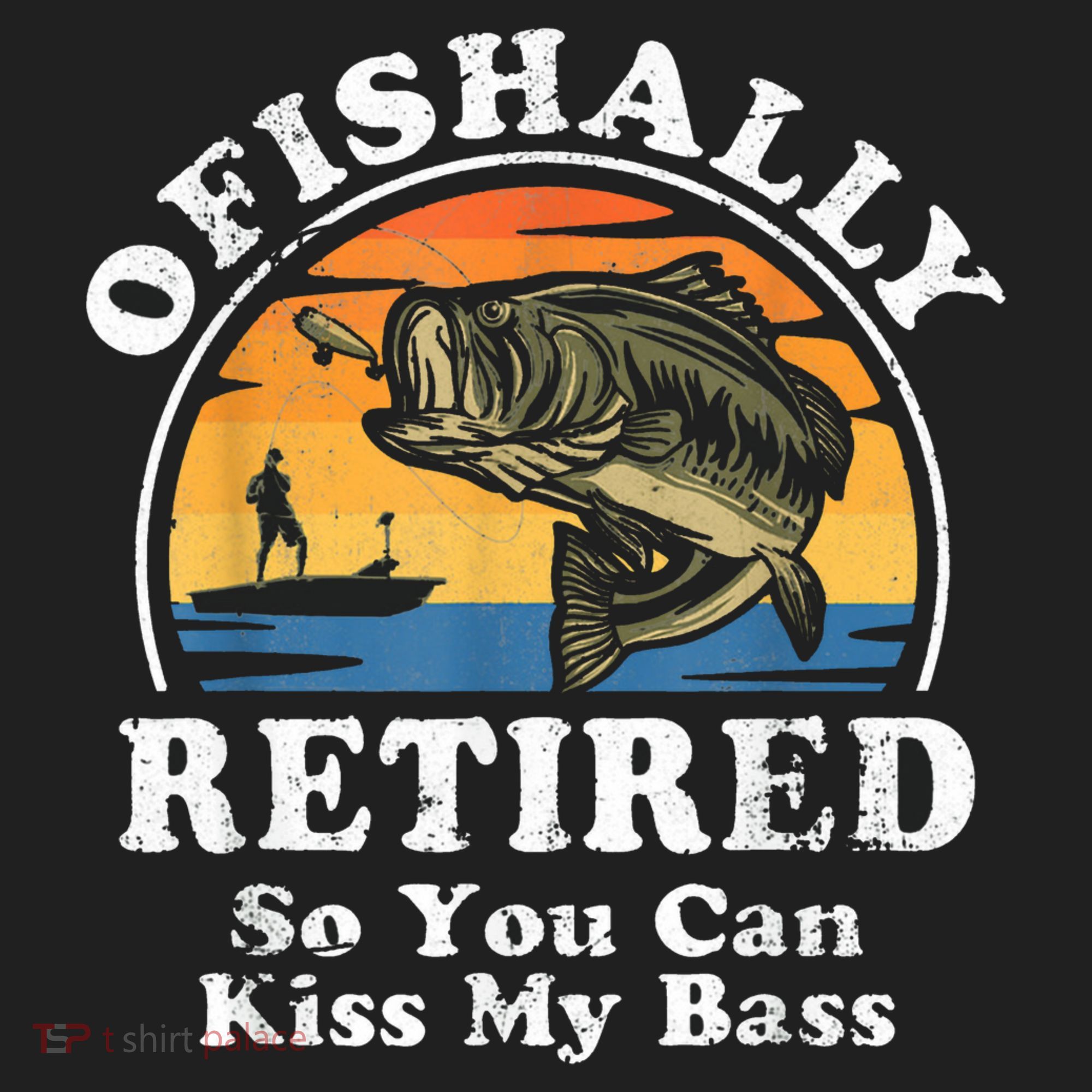 Ofishally Retired Funny Bass Fishing Retirement Gift For Men Hat