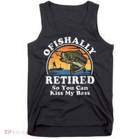 Ofishally Retired Funny Bass Fishing Retirement Gift For Men Tank Top thumb 0