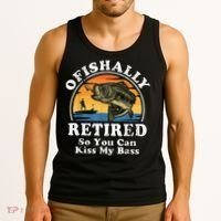Ofishally Retired Funny Bass Fishing Retirement Gift For Men Tank Top thumb 3