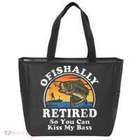 Ofishally Retired Funny Bass Fishing Retirement Gift For Men Tote Bag thumb 0