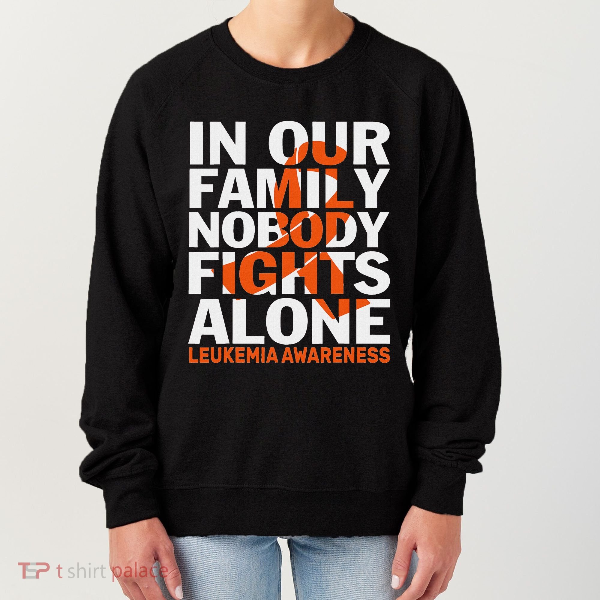 Orange Ribbon For Leukemia Awareness Family Support Women's Sweatshirt