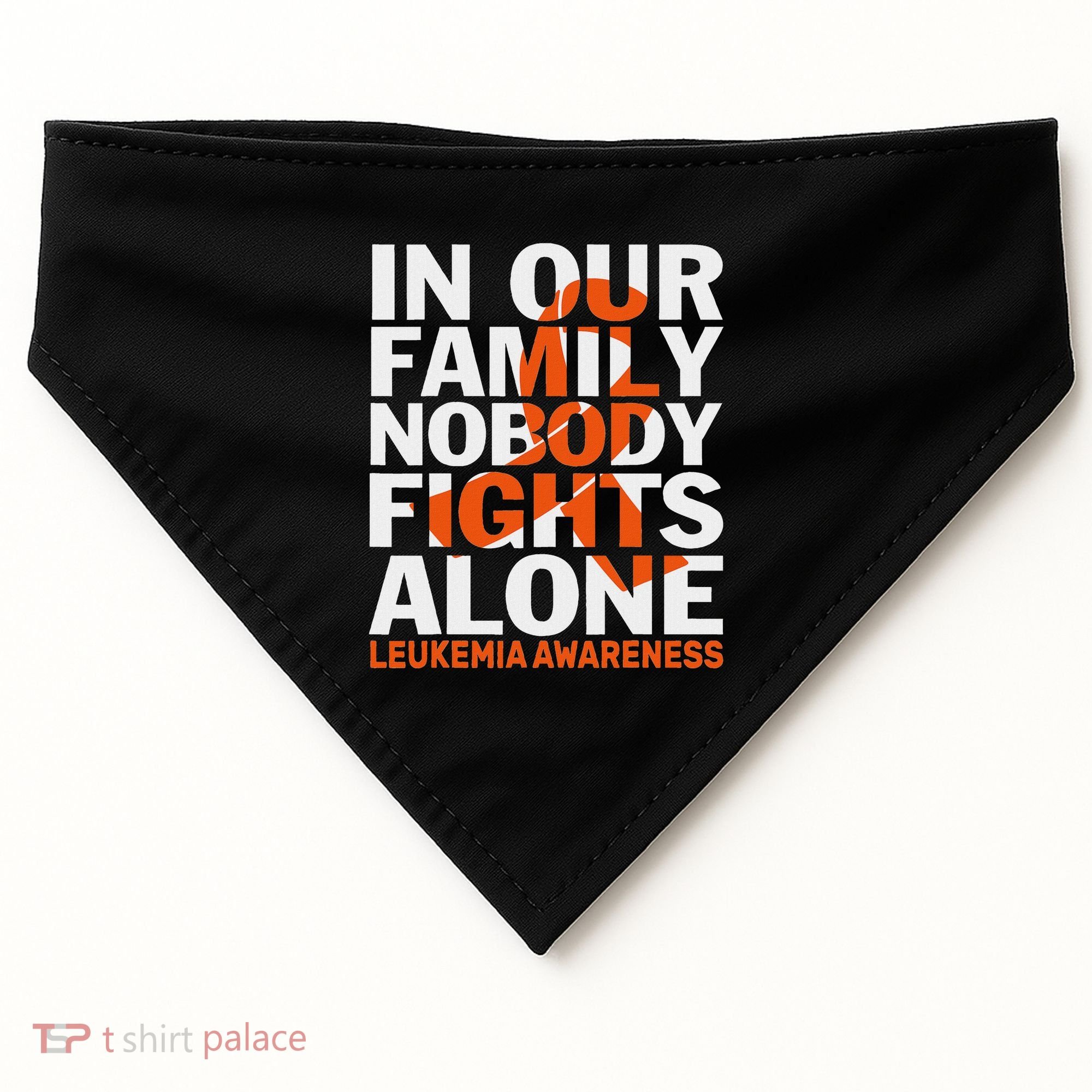 Orange Ribbon For Leukemia Awareness Family Support USA-Made Doggie Bandana