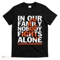 Orange Ribbon For Leukemia Awareness Family Support T-Shirt thumb 0