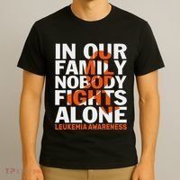 Orange Ribbon For Leukemia Awareness Family Support T-Shirt thumb 3