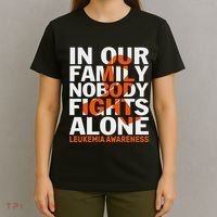 Orange Ribbon For Leukemia Awareness Family Support T-Shirt thumb 4