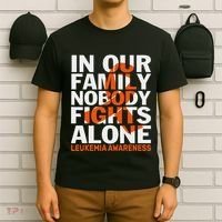 Orange Ribbon For Leukemia Awareness Family Support T-Shirt thumb 6