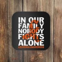 Orange Ribbon For Leukemia Awareness Family Support Coaster thumb 0
