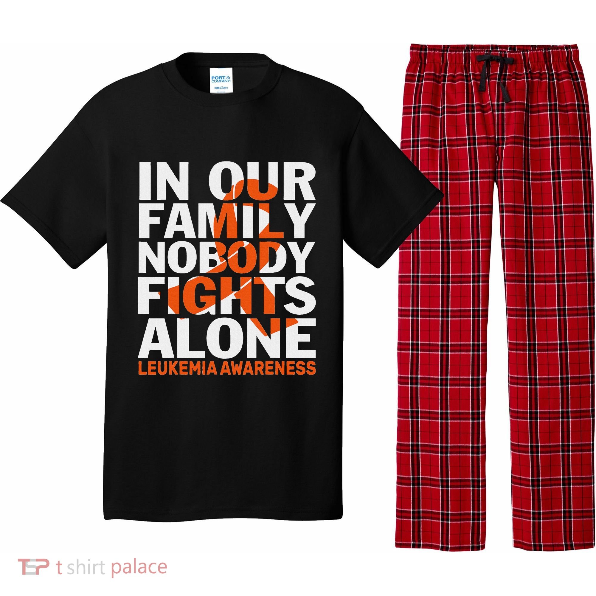 Orange Ribbon For Leukemia Awareness Family Support Pajama Set