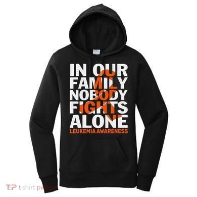 Orange Ribbon For Leukemia Awareness Family Support Women's Hoodie