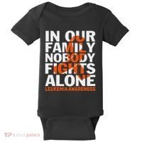 Orange Ribbon For Leukemia Awareness Family Support Baby Bodysuit thumb 0