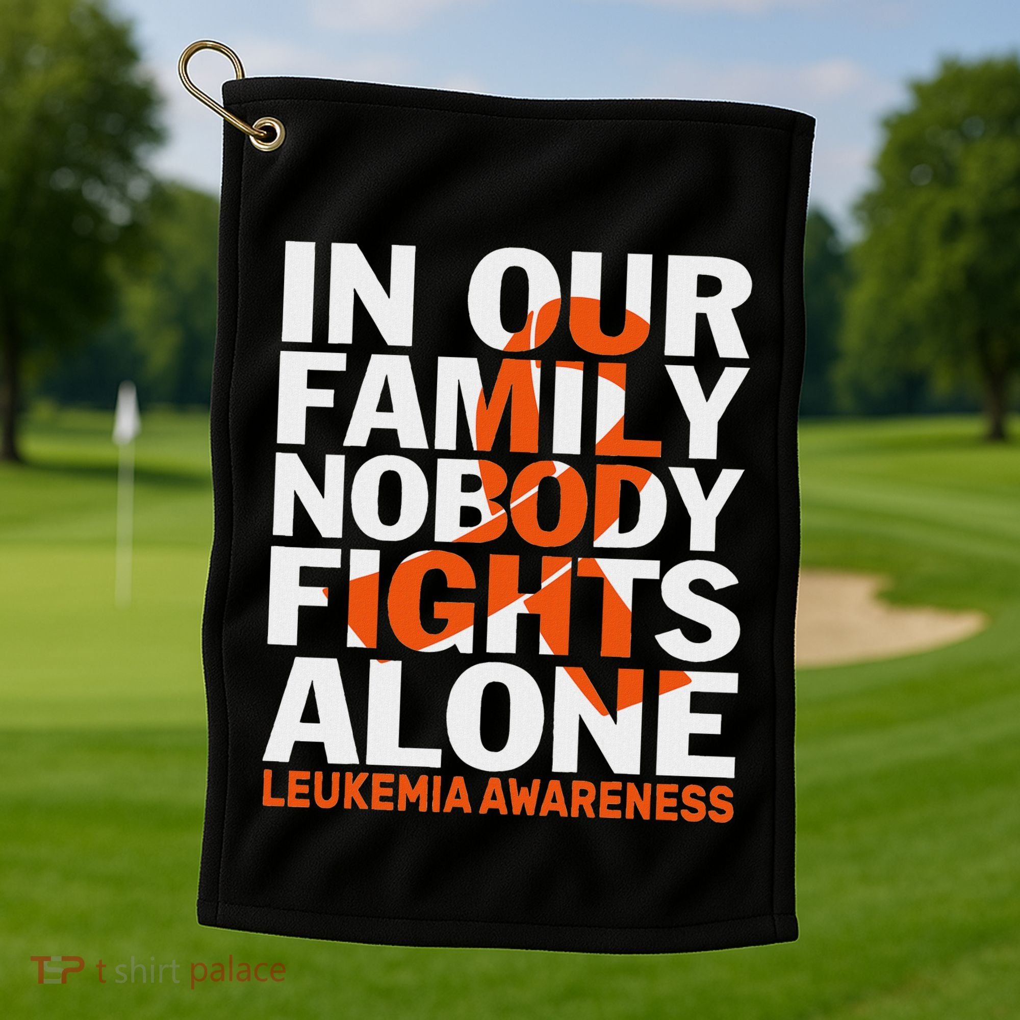 Orange Ribbon For Leukemia Awareness Family Support Golf Towel