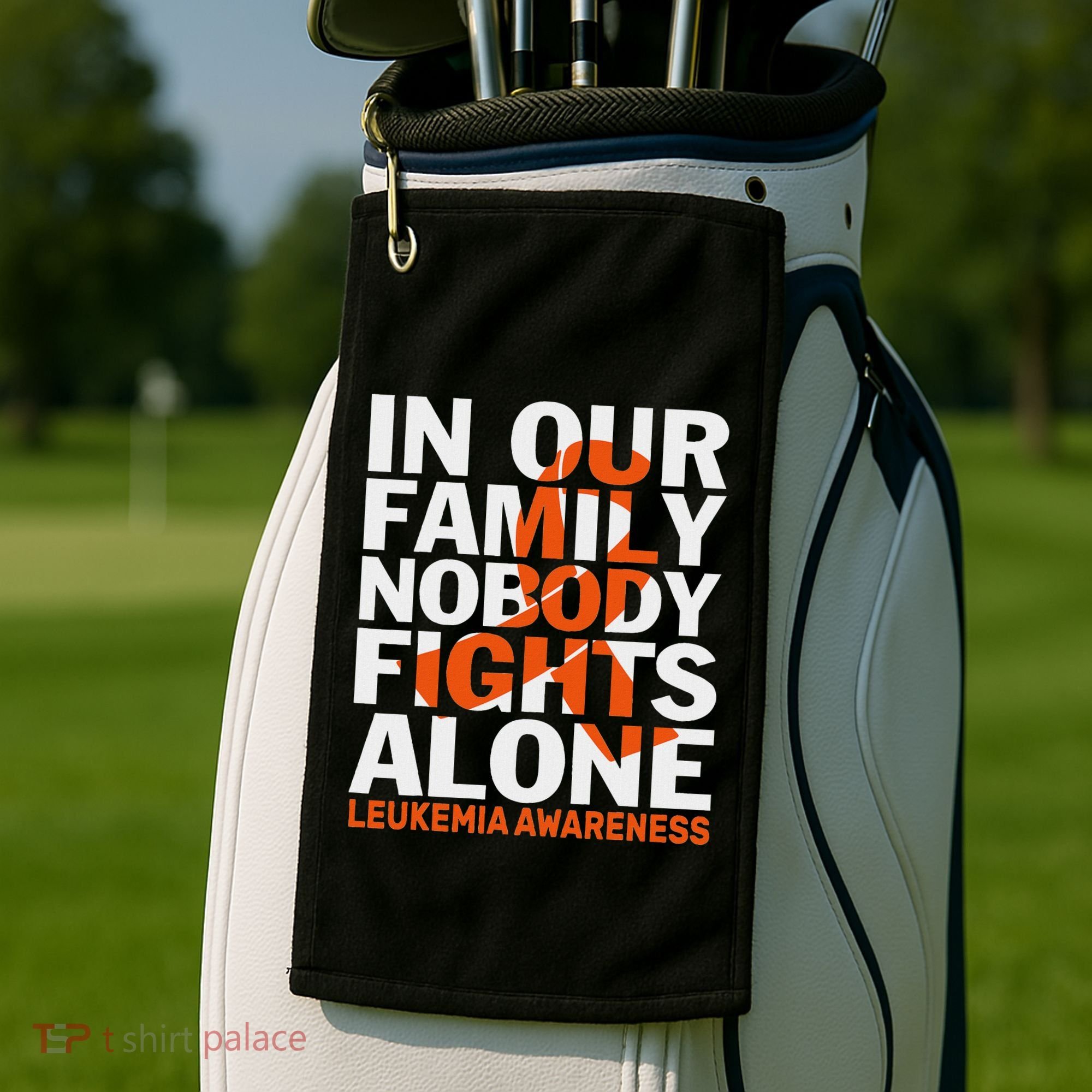 Orange Ribbon For Leukemia Awareness Family Support Golf Towel