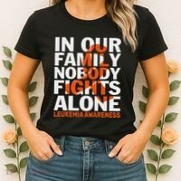 Orange Ribbon For Leukemia Awareness Family Support Women's T-Shirt thumb 2